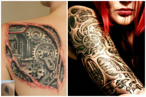татуировки в стиле биомеханика
